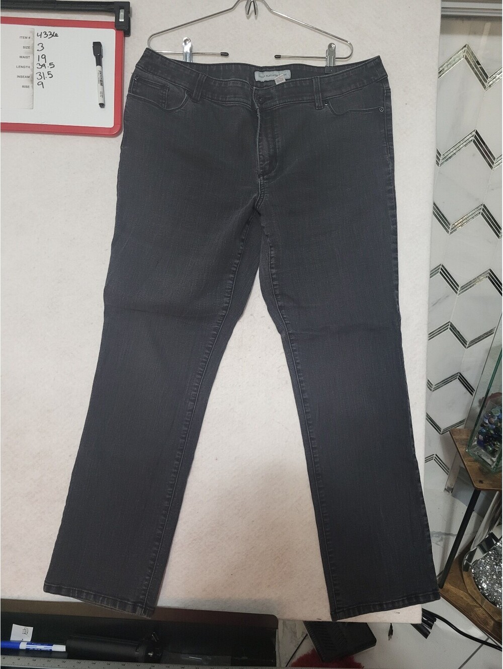 Chicos Women's Black Straight Leg Jeans Size 16
